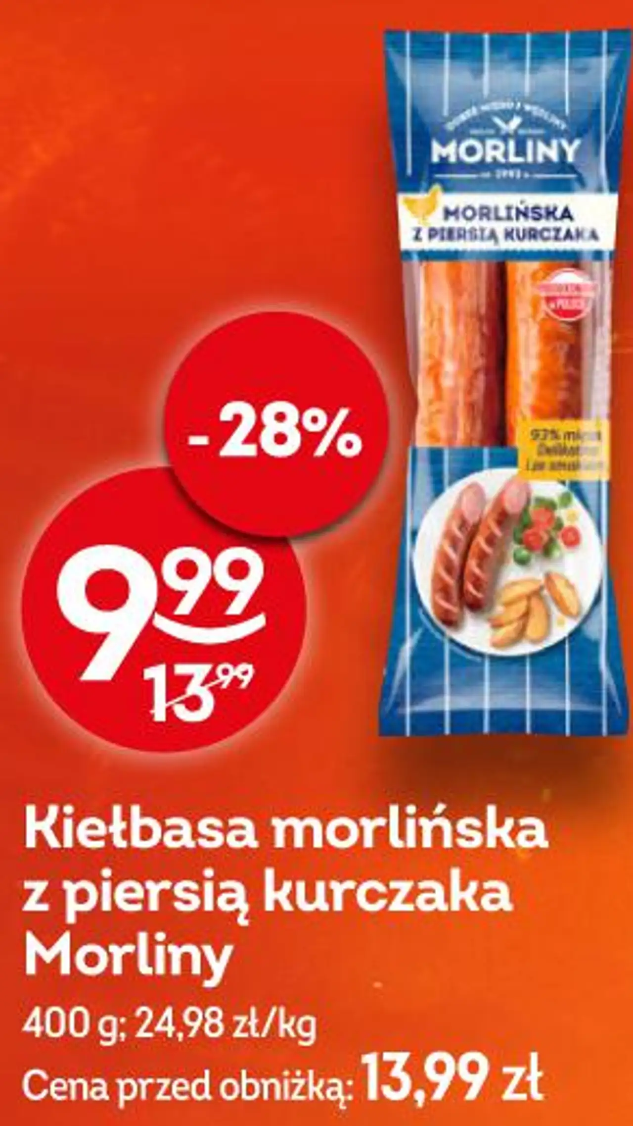 Kiełbasa morlińska z piersią kurczaka Morliny