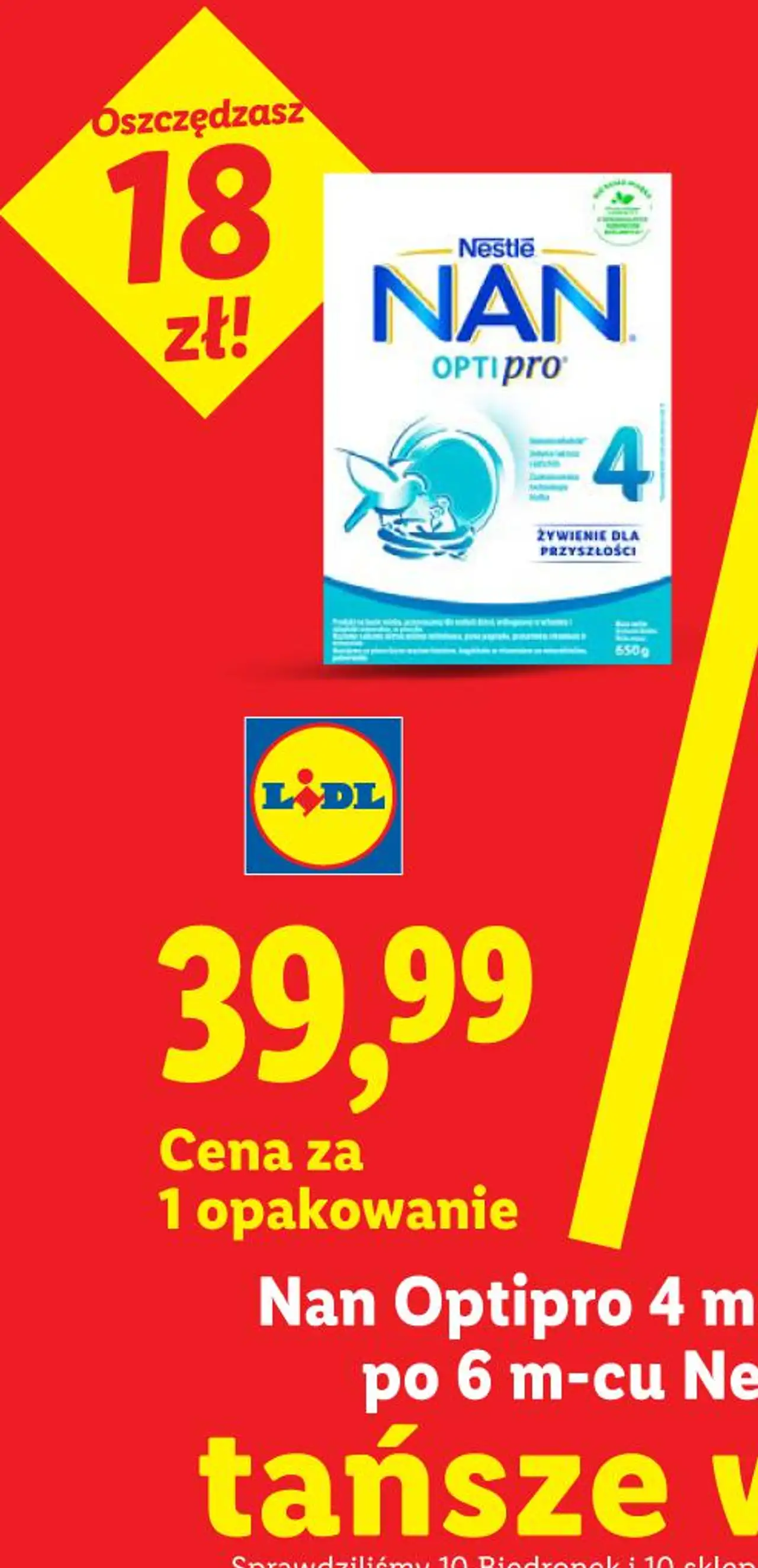Nan Optipro 4 mleko następne po 6 m-cu Nestlé, 650 g