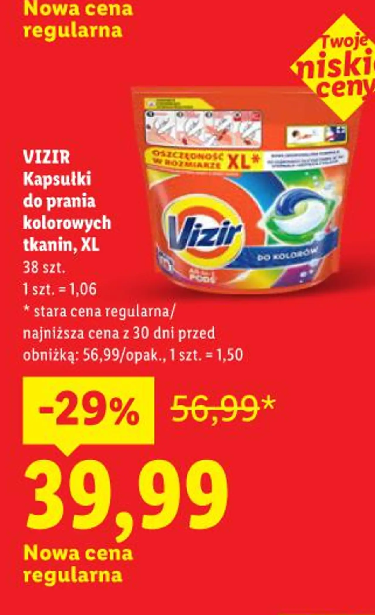 VIZIR Kapsułki do prania kolorowych tkanin, XL