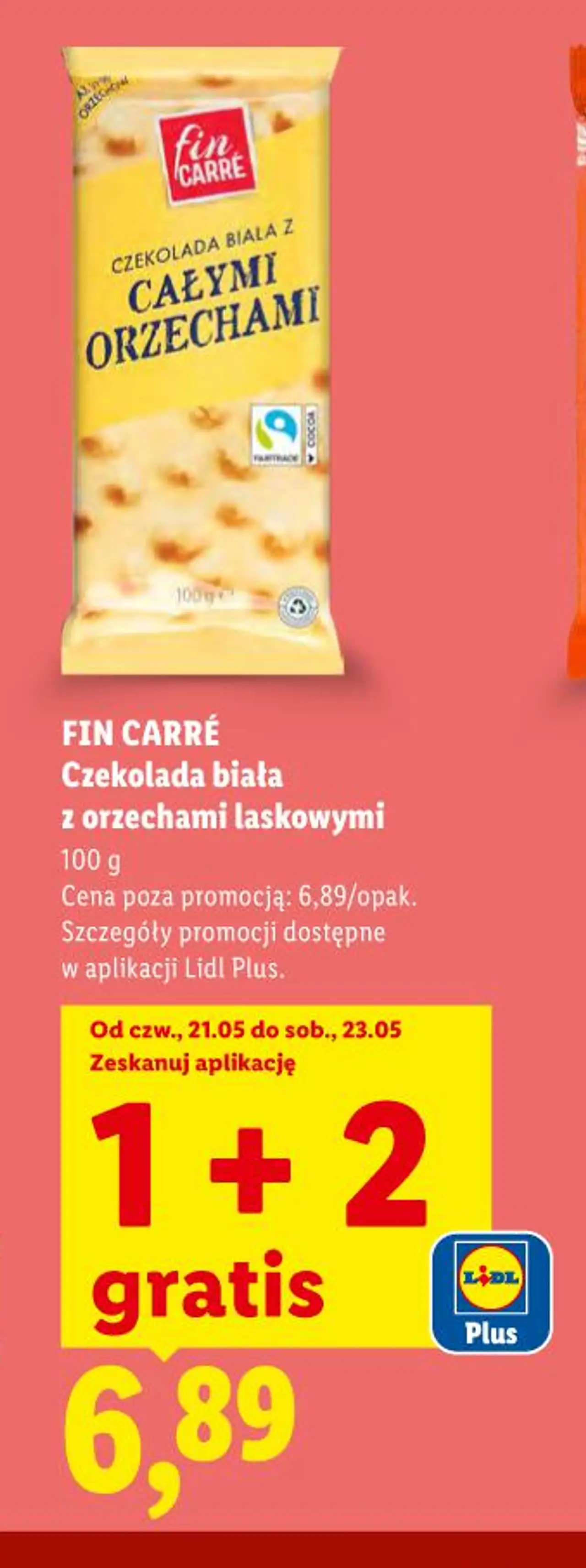 Czekolada biała z orzechami laskowymi FIN CARRÉ
