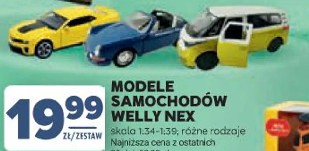 MODELE SAMOCHODÓW WELLY NEX DROMADER skala 1:34-1:39; różne rodzaje