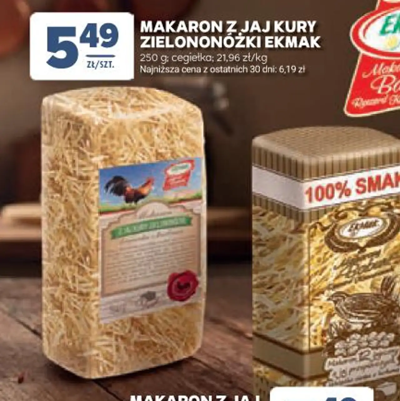 MAKARON Z JAJ KURY ZIELONONÓŻKI EKMAK