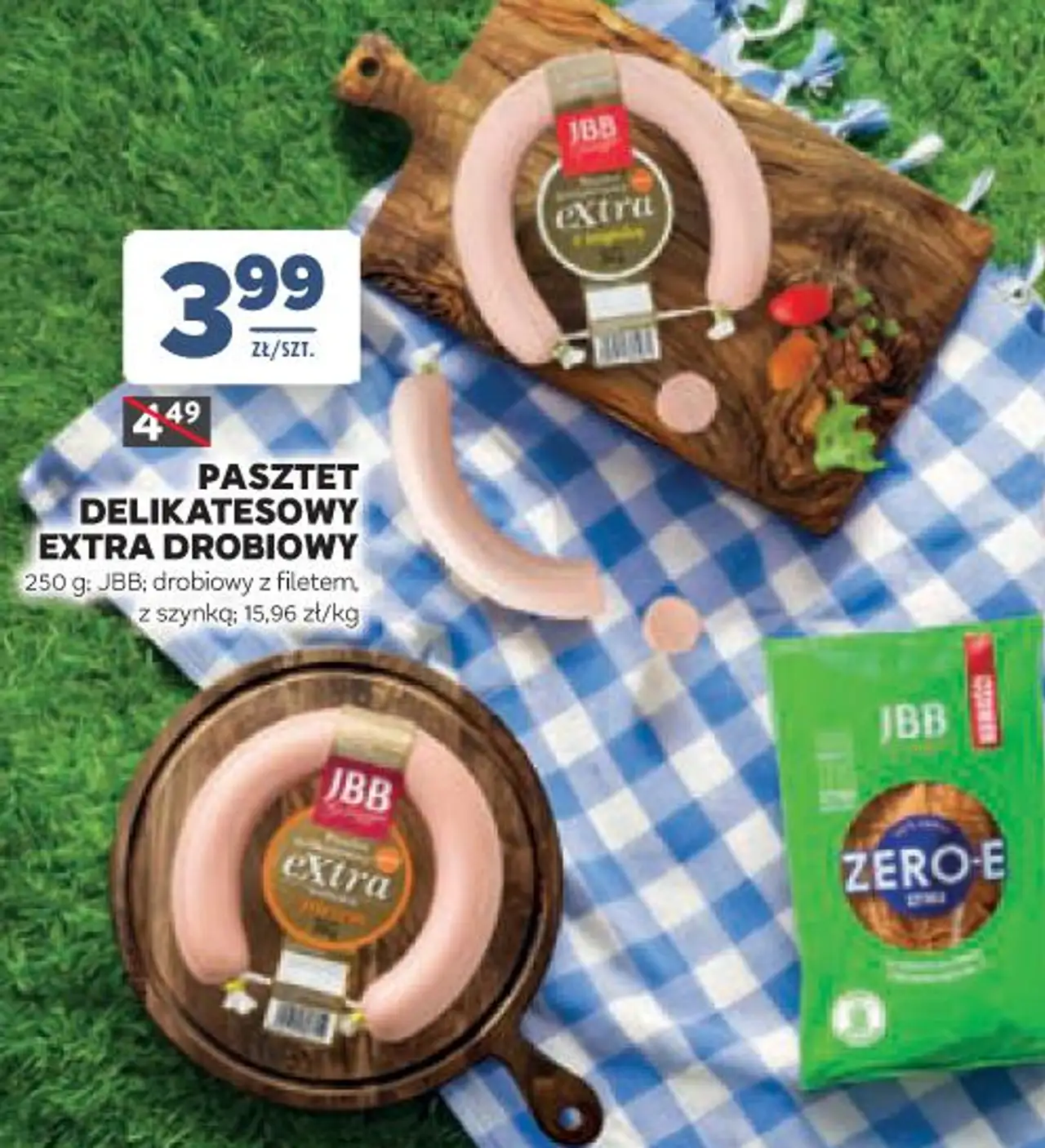 JBB PASZTET DELIKATESOWY EXTRA DROBIOWY 250 g: JBB, drobiowy z filetem z szynką