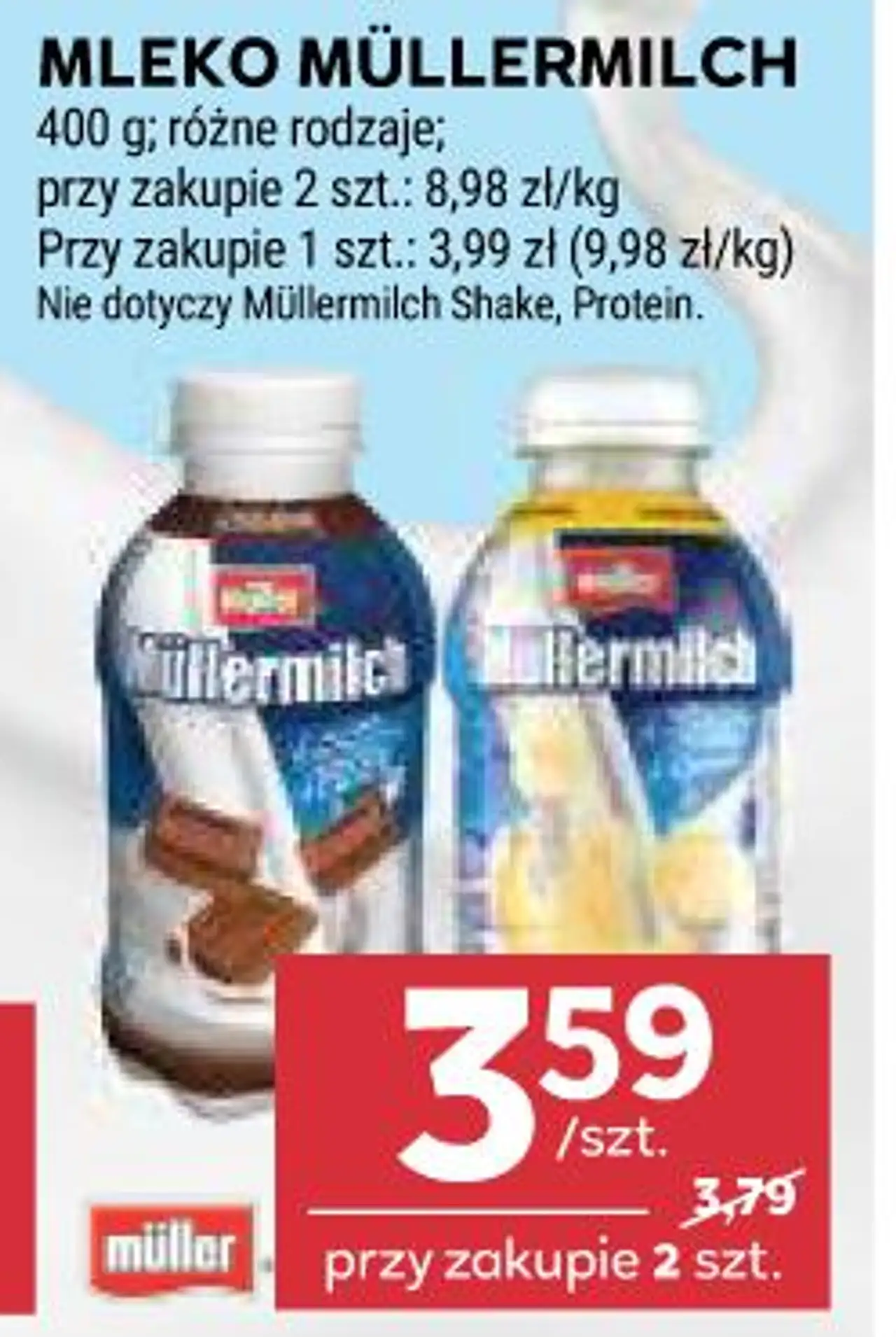 MLEKO MÜLLERMILCH 400 g; różne rodzaje