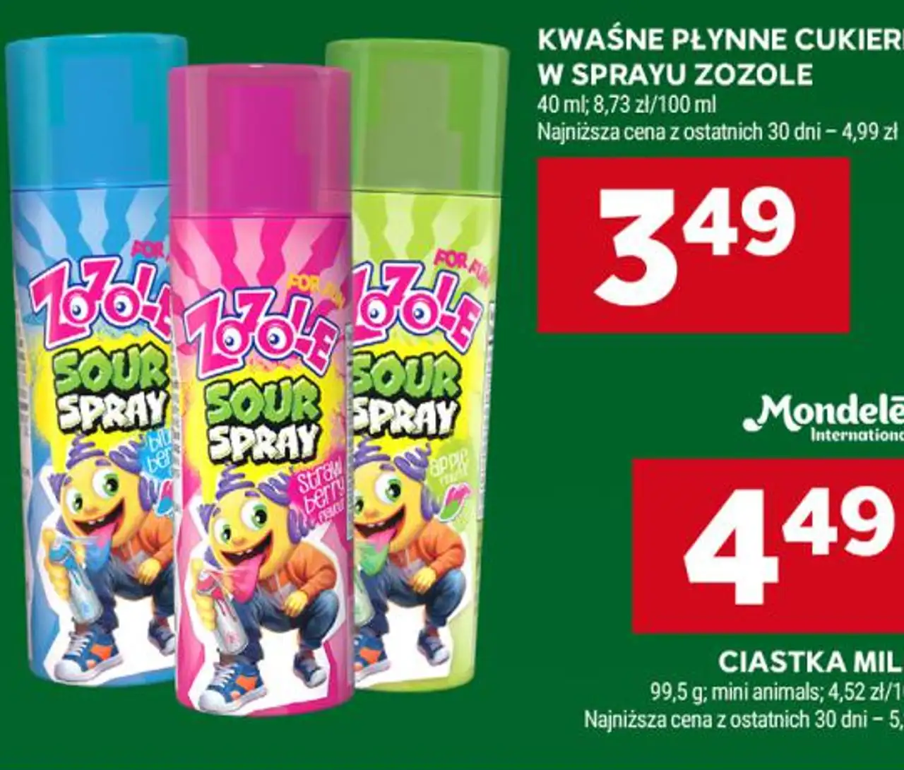 KWAŚNE PŁYNNE CUKIERKI W SPRAYU ZOZOLE