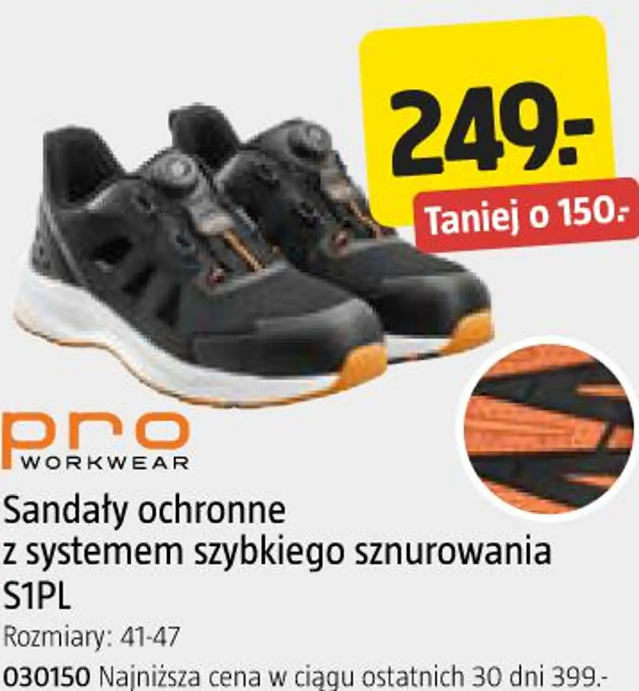 Sandały ochronne z systemem szybkiego sznurowania S1PL