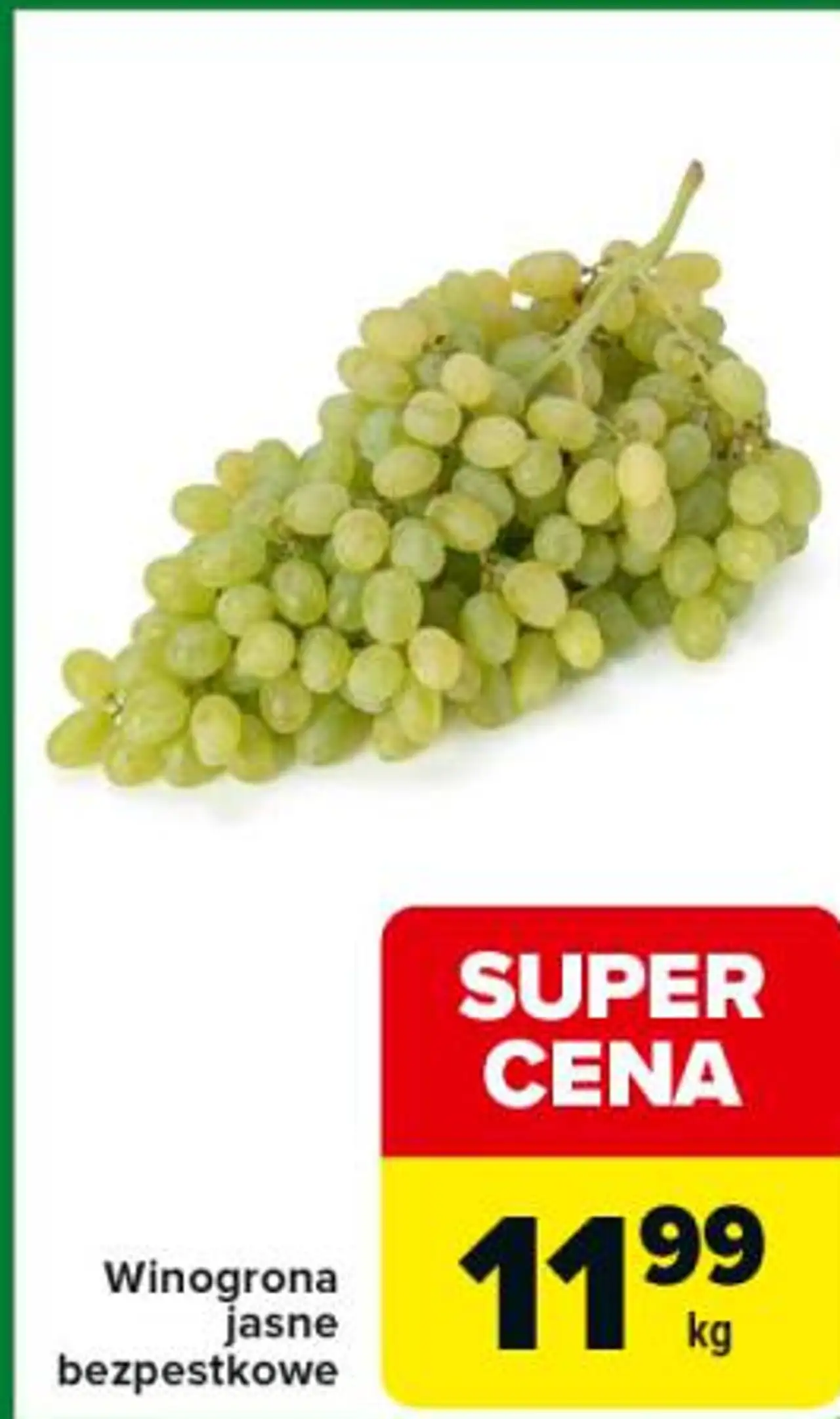 Winogrona jasne bezpestkowe