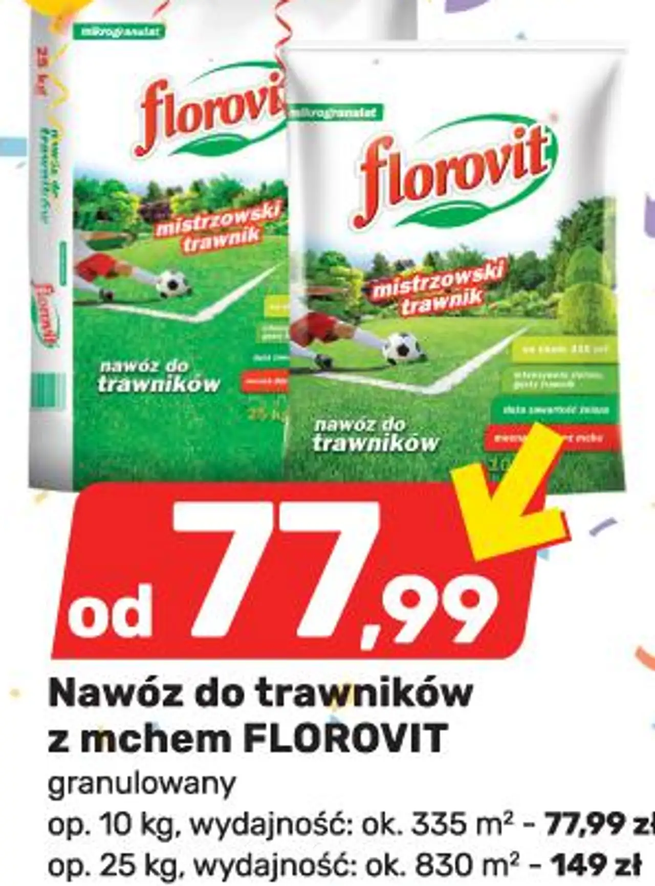 Nawóz do trawników z mchem FLOROVIT granulowany