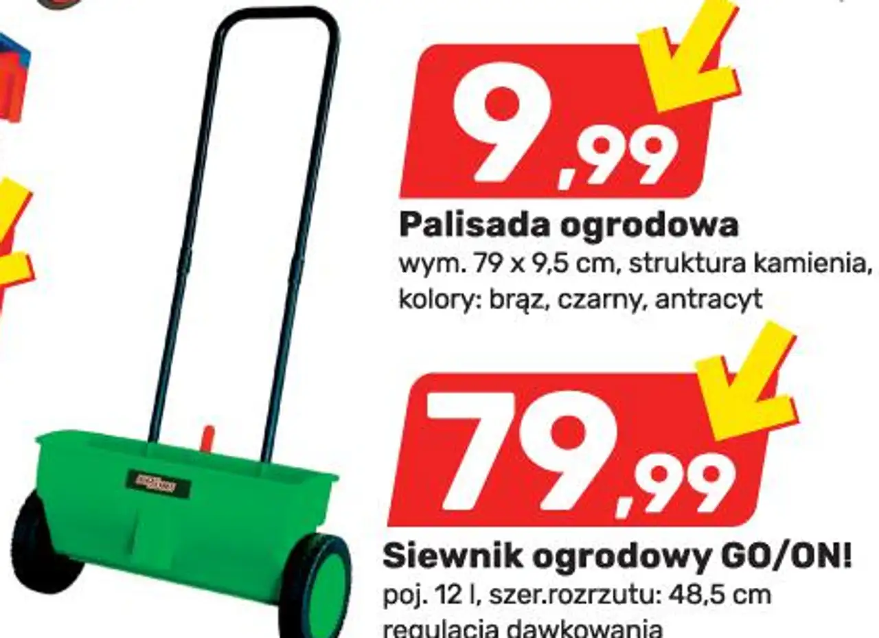 Siewnik ogrodowy GO/ON! poj. 12 l, szer.rozrzutu: 48,5 cm regulacja dawkowania