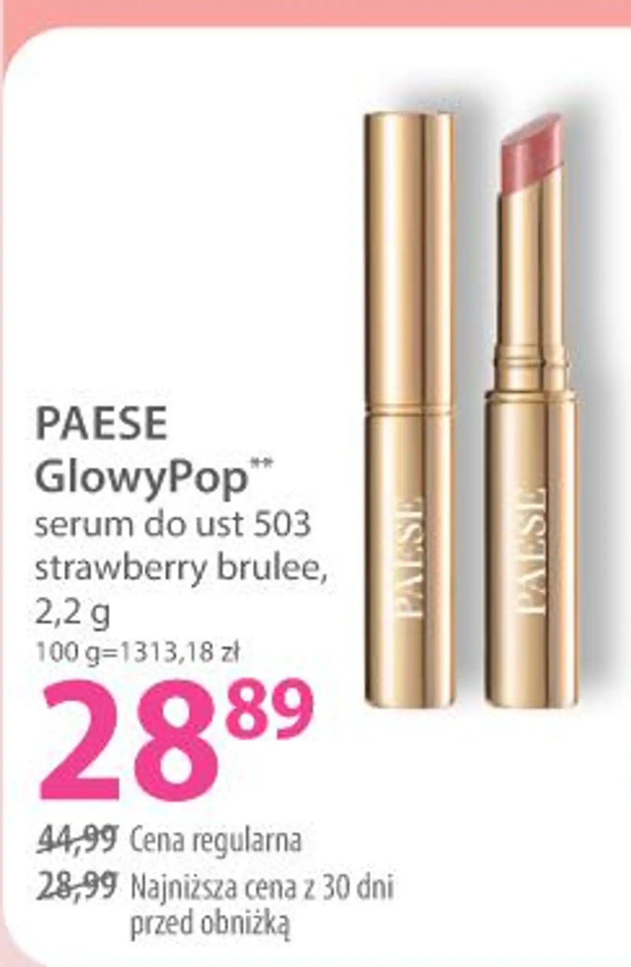 PAESE GlowyPop serum do ust 503 strawberry brulee, 2,2 g