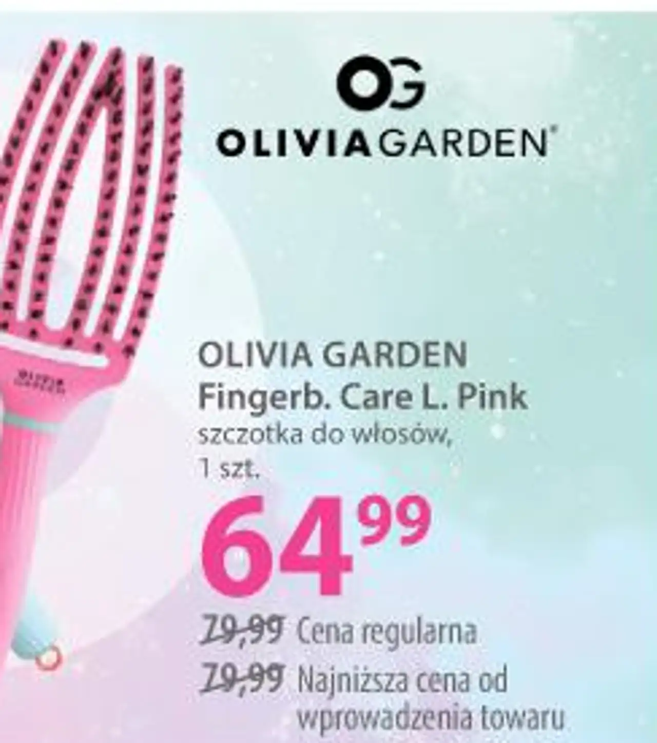 OLIVIA GARDEN Fingerb. Care L. Pink szczotka do włosów, 1 szt.
