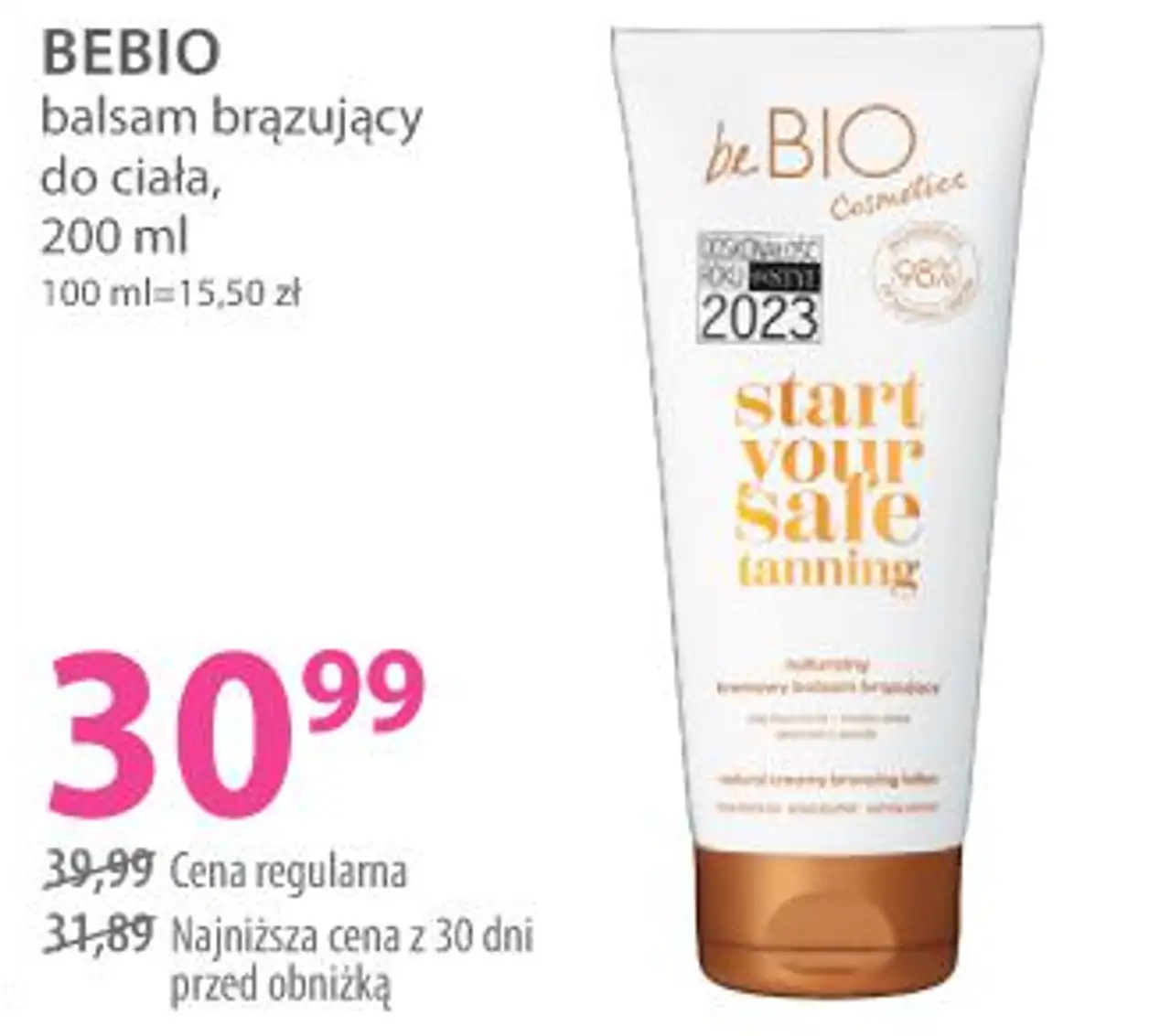 BEBIO balsam brązujący do ciała, 200 ml
