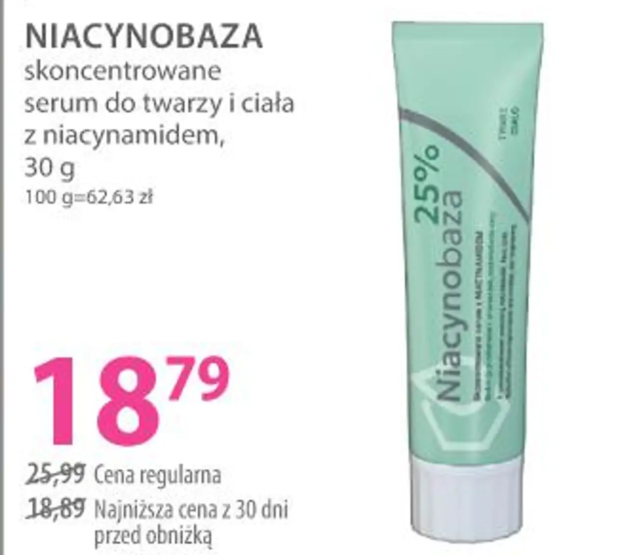 skoncentrowane serum do twarzy i ciała z niacynamidem, 30 g