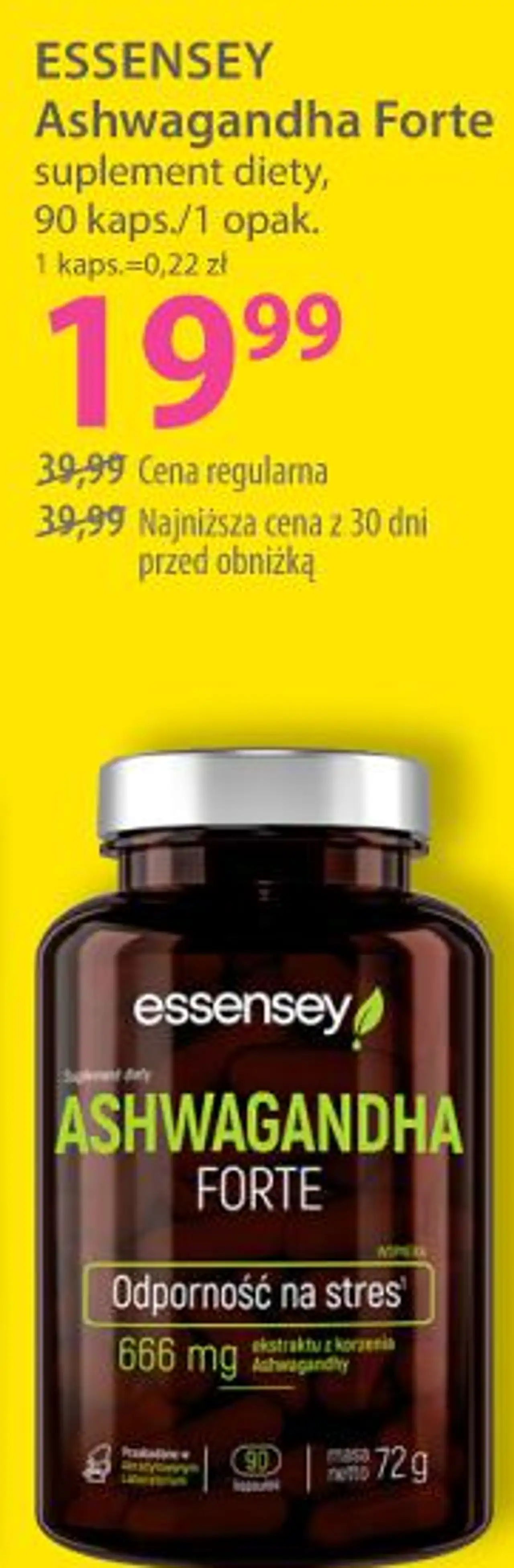 ESSENSEY Ashwagandha Forte suplement diety, 90 kaps./1 opak.