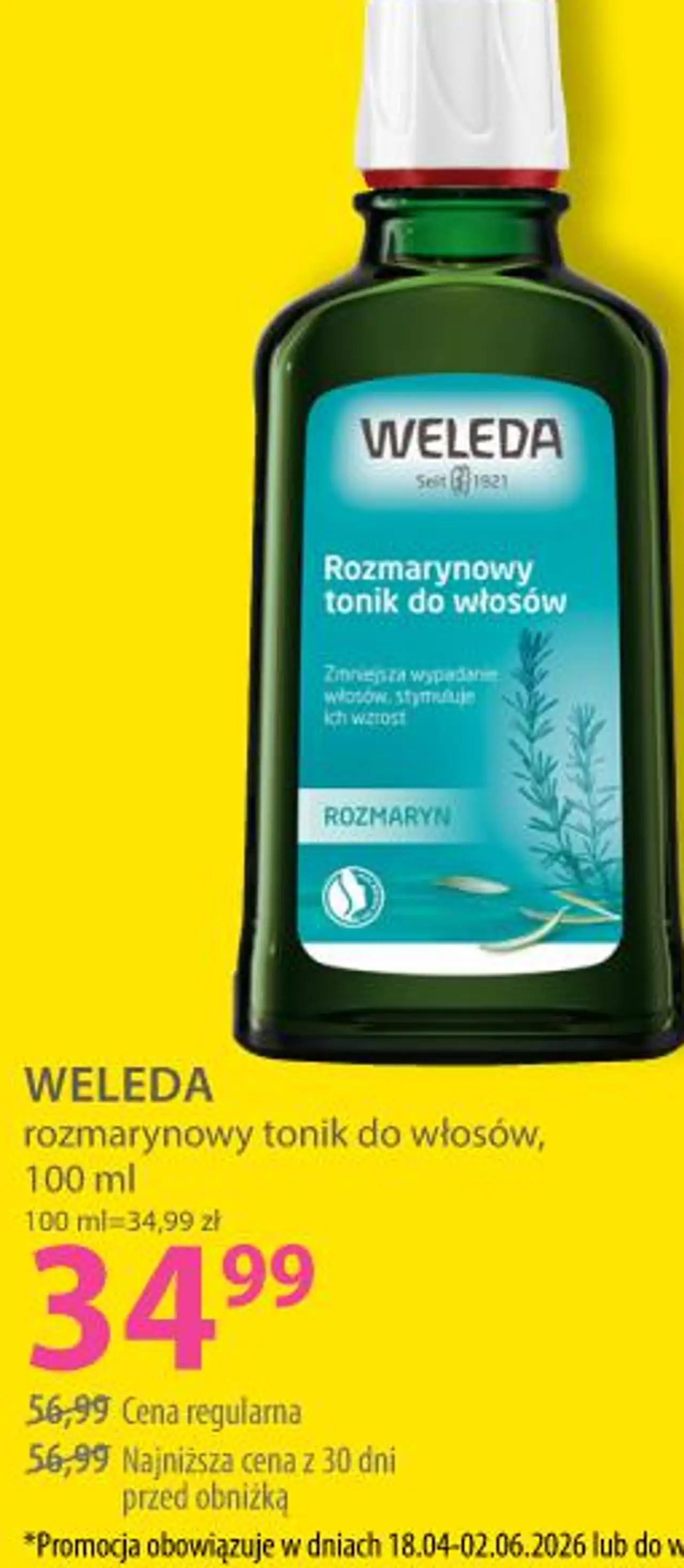 WELEDA rozmarynowy tonik do włosów, 100 ml