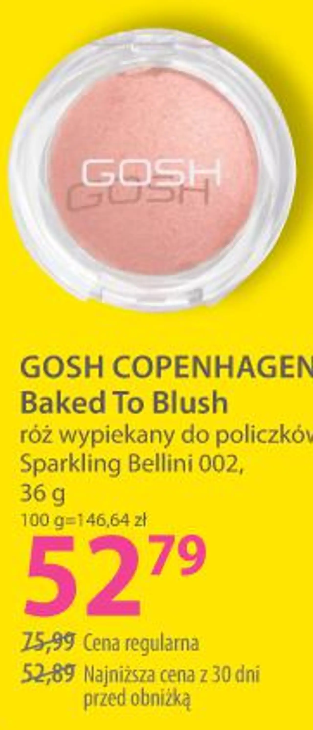 GOSH COPENHAGEN Baked To Blush róż wypiekany do policzków Sparkling Bellini 002, 36 g