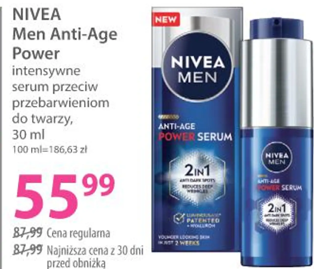 Nivea Men Anti-Age Power intensywne serum przeciw przebarwieniom do twarzy, 30 ml