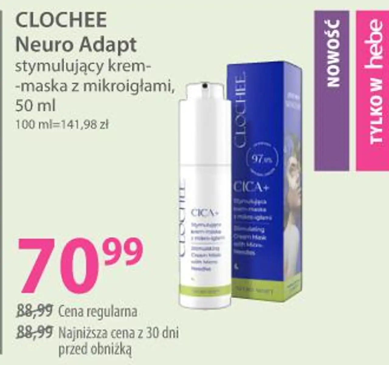 CLOCHEE Neuro Adapt stymulujący krem-maska z mikroigłami, 50 ml