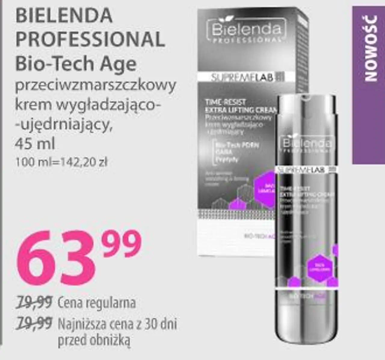 BIELENDA PROFESSIONAL Bio-Tech Age przeciwzmarszczkowy krem wygładzająco-ujędrniający, 45 ml