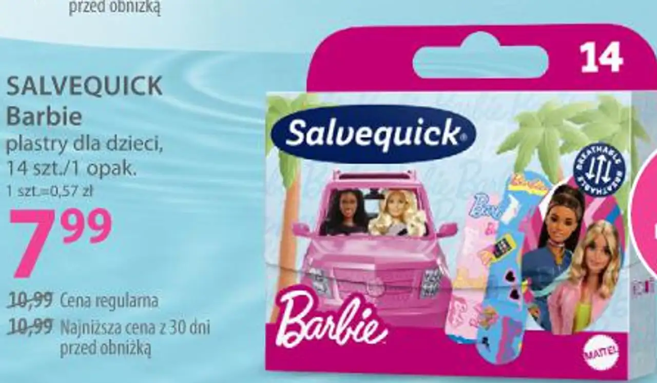 SALVEQUICK Barbie plastry dla dzieci, 14 szt.