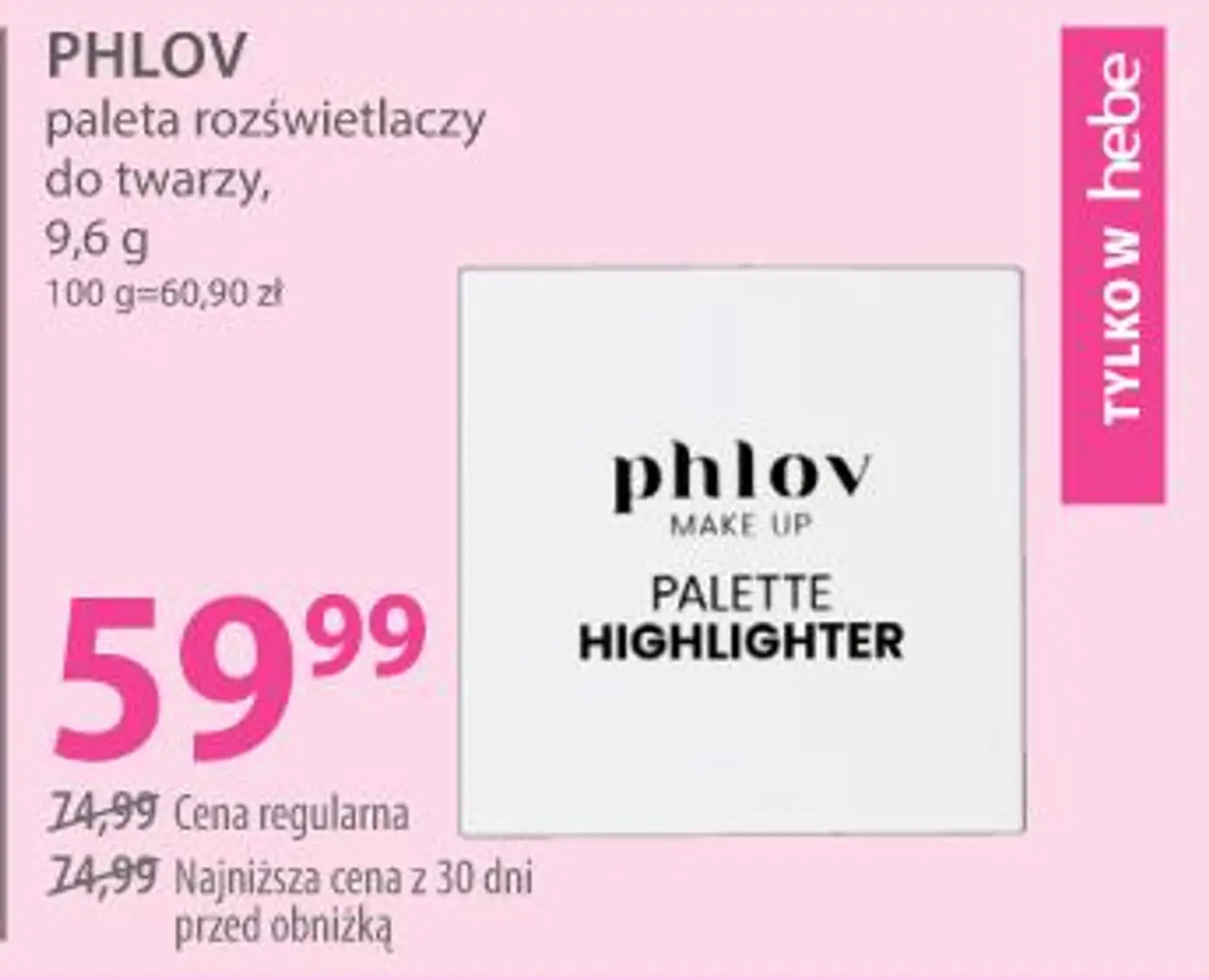 paleta rozświetlaczy do twarzy, 9,6 g PHLOV