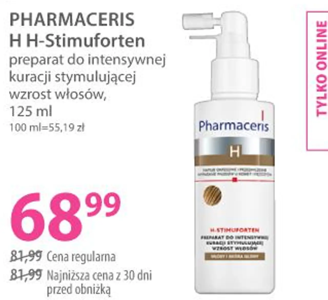 PHARMACERIS H H-Stimuforten preparat do intensywnej kuracji stymulującej wzrost włosów, 125 ml