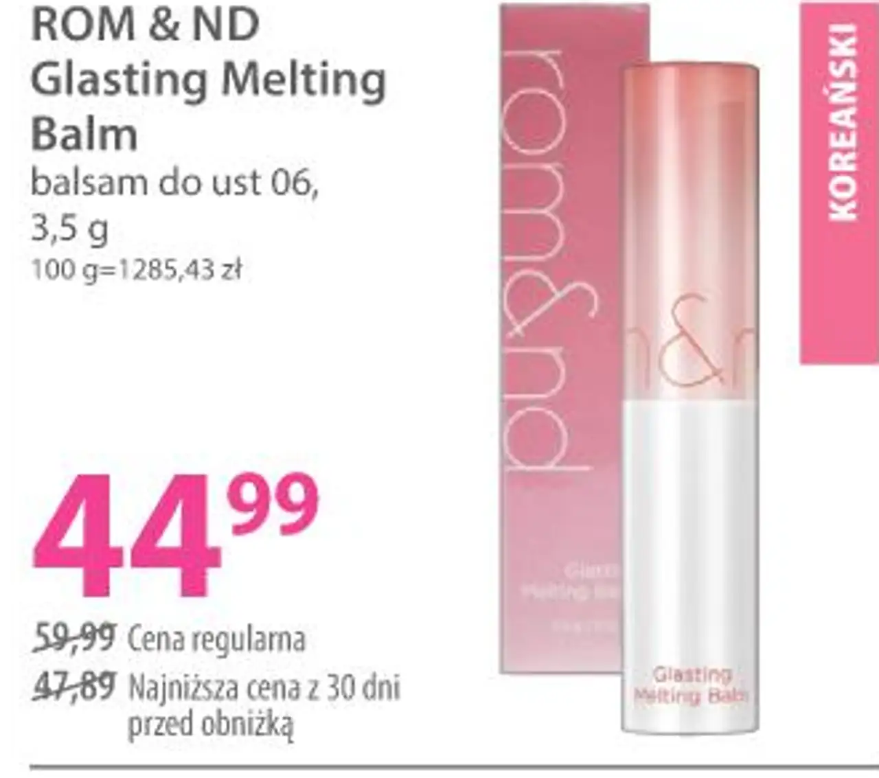 ROM & ND Glasting Melting Balm balsam do ust 06, 3,5 g