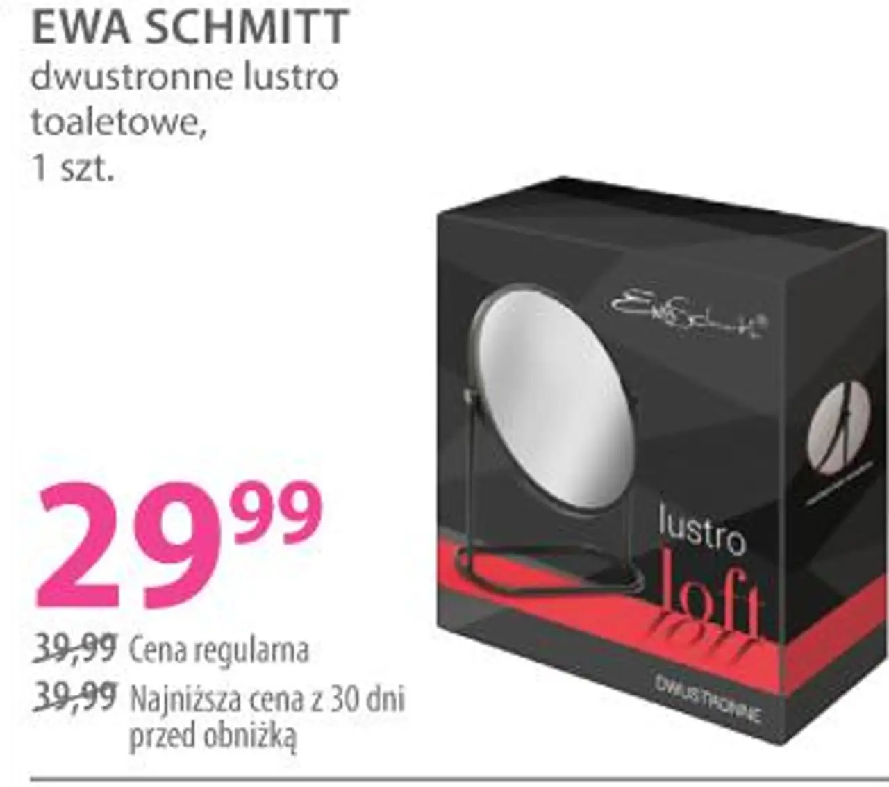 EWA SCHMITT dwustronne lustro toaletowe, 1 szt.