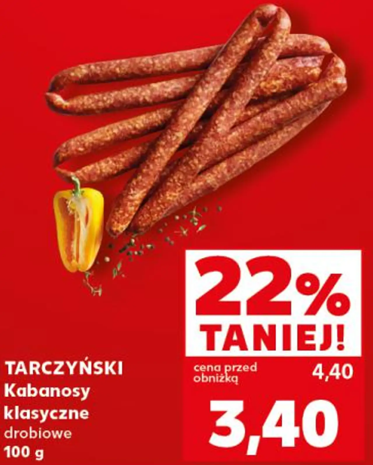 TARCZYŃSKI Kabanosy klasyczne drobiowe 100 g