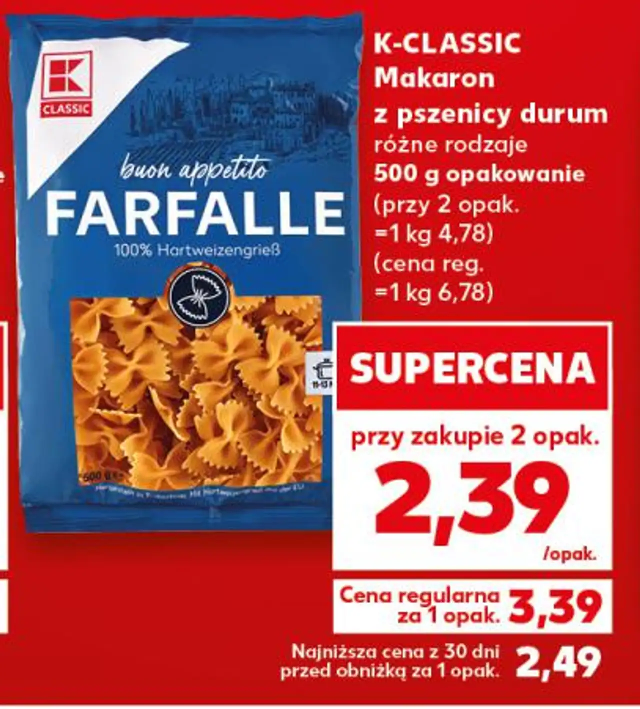 Makaron z pszenicy durum różne rodzaje 500 g opakowanie