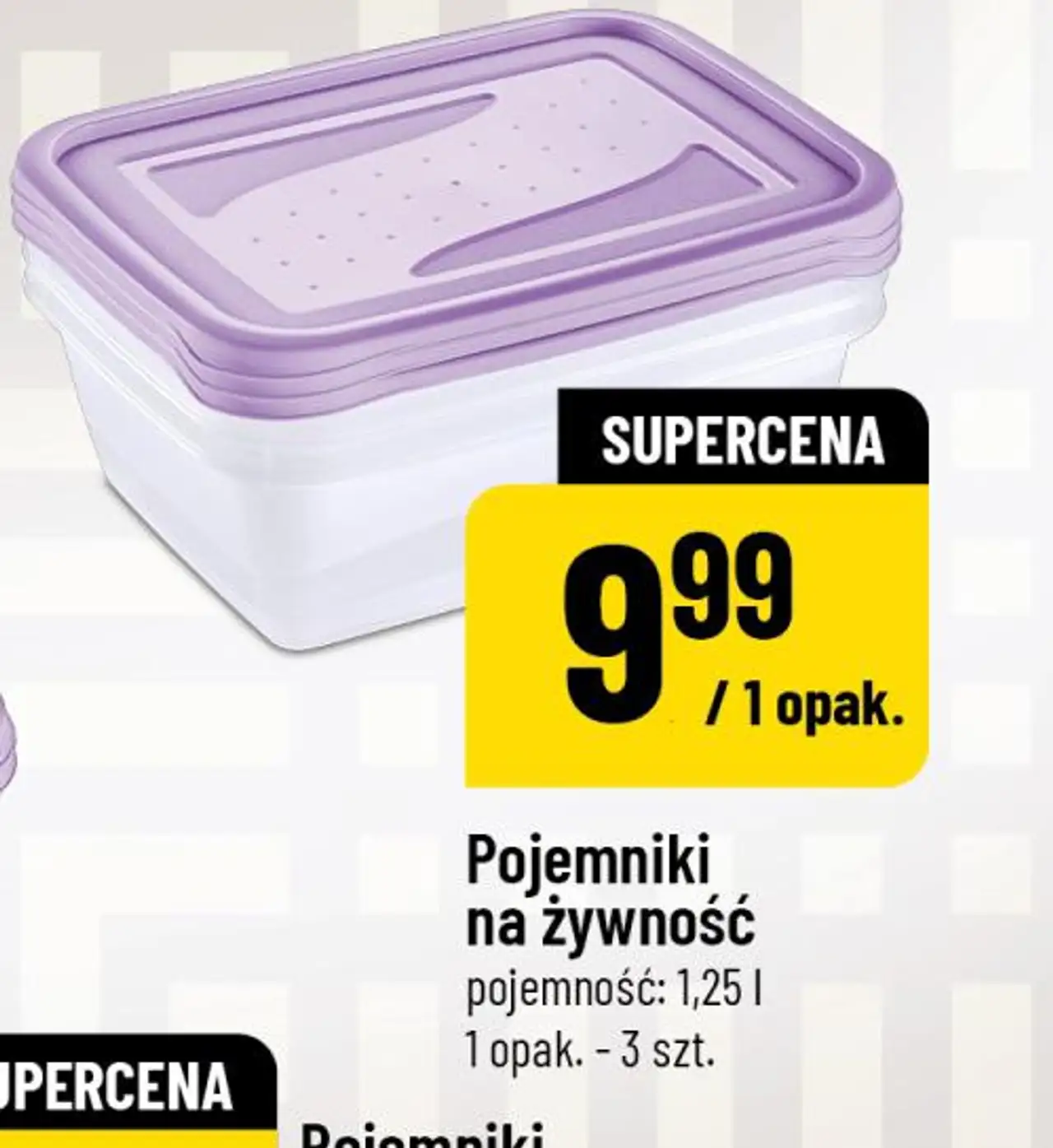 Pojemniki na żywność pojemność: 1,25 l