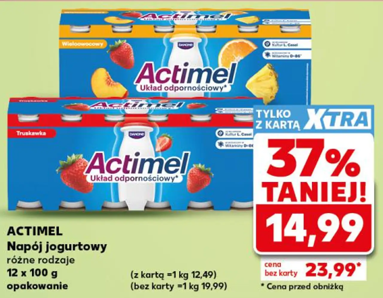 ACTIMEL Napój jogurtowy różne rodzaje 12 x 100 g opakowanie