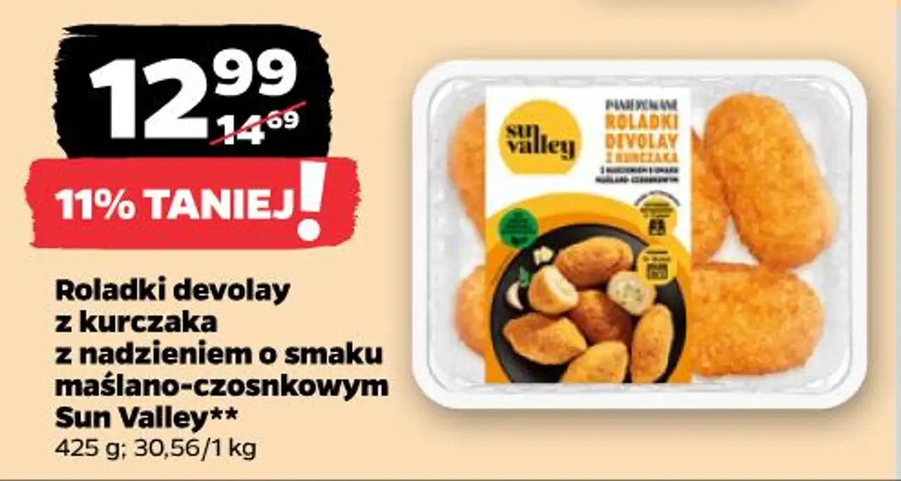 Roladki devolay z kurczaka z nadzieniem o smaku maślano-czosnkowym Sun Valley