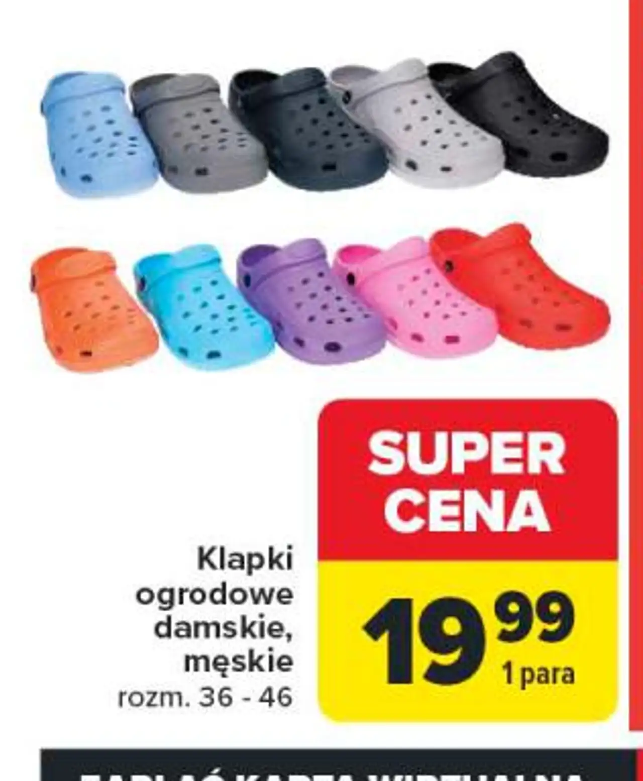 Klapki ogrodowe damskie, męskie