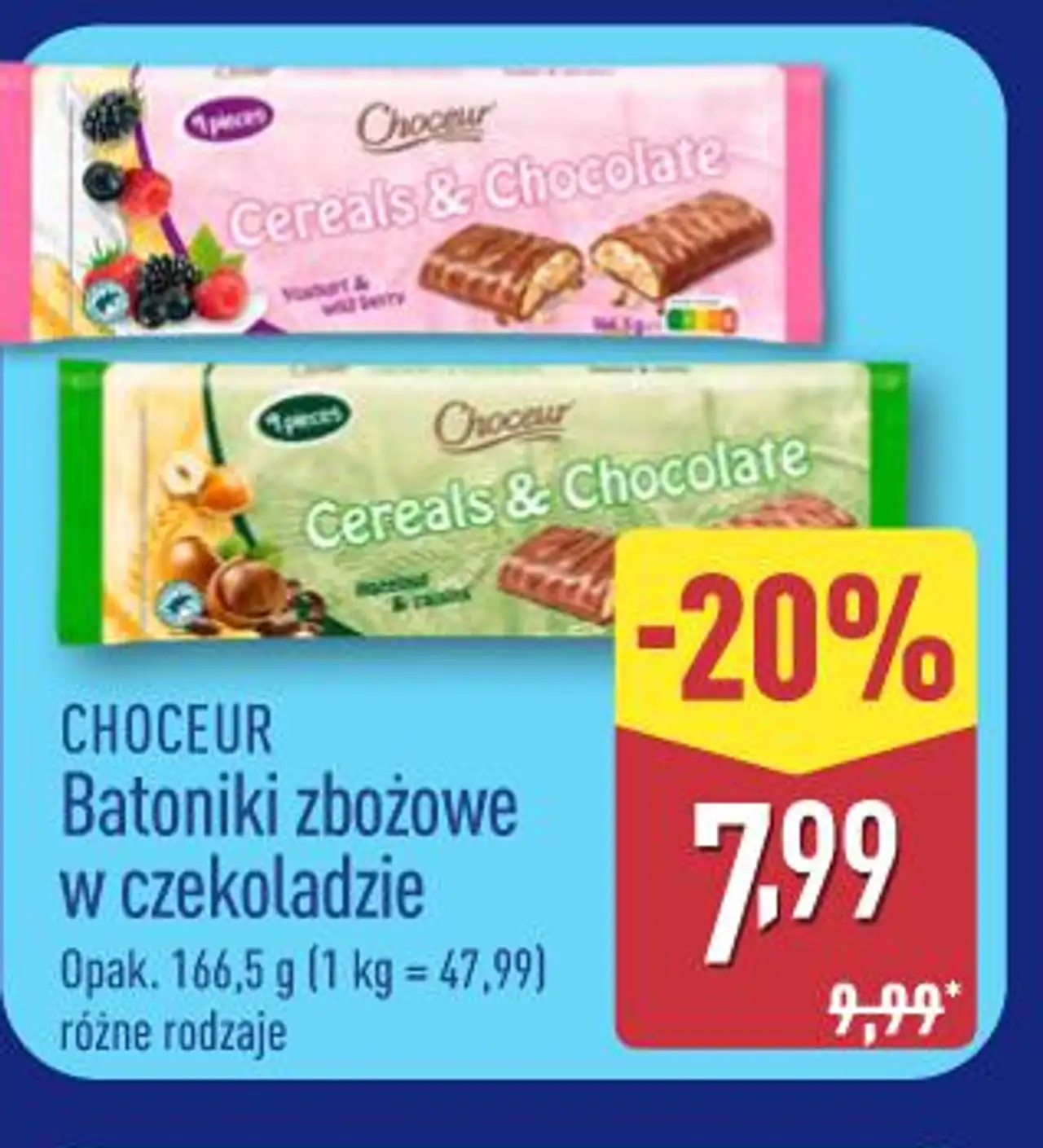 CHOCEUR Batoniki zbożowe w czekoladzie