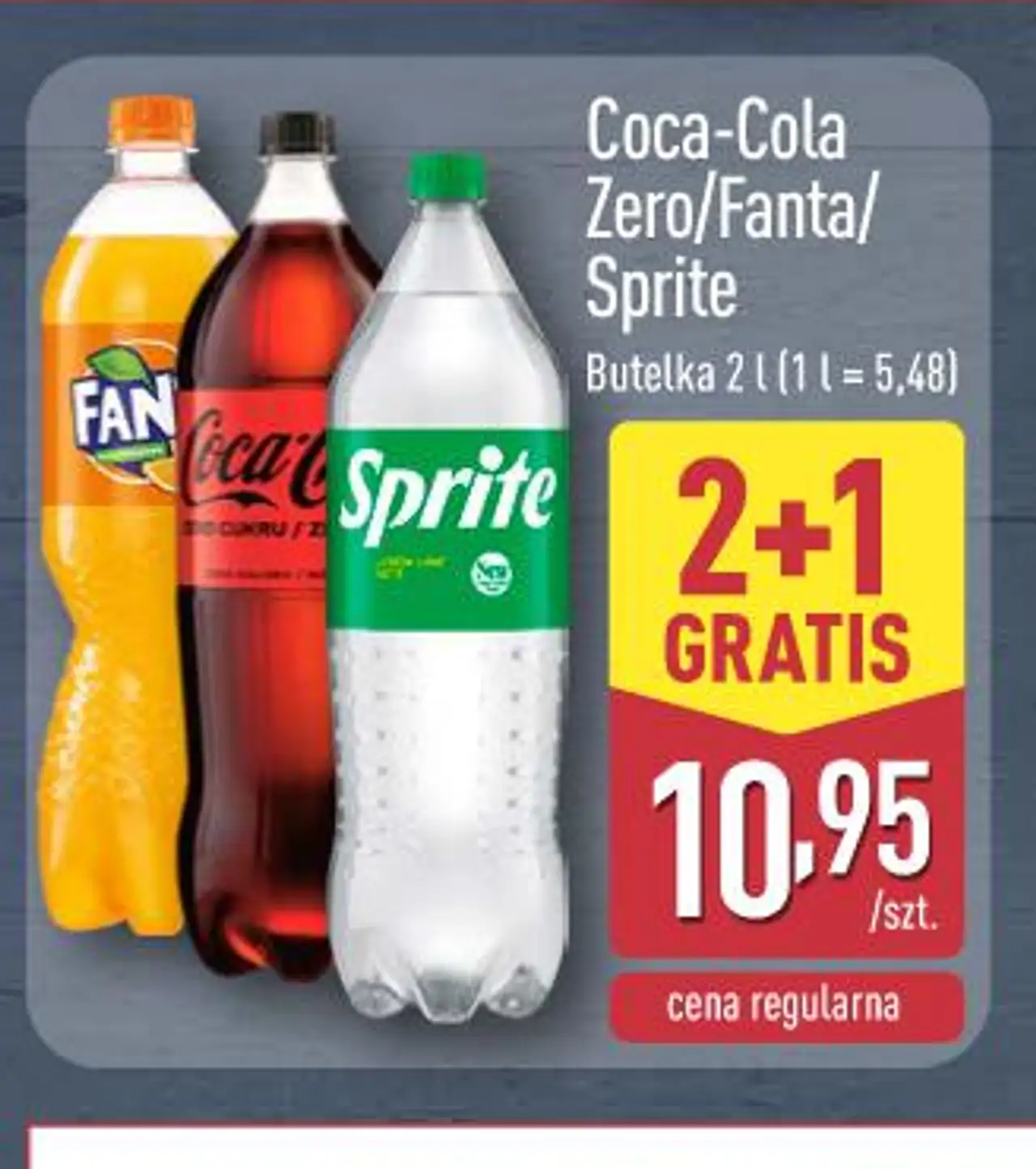 Coca-Cola Zero/Fanta/Sprite Butelka 2 l