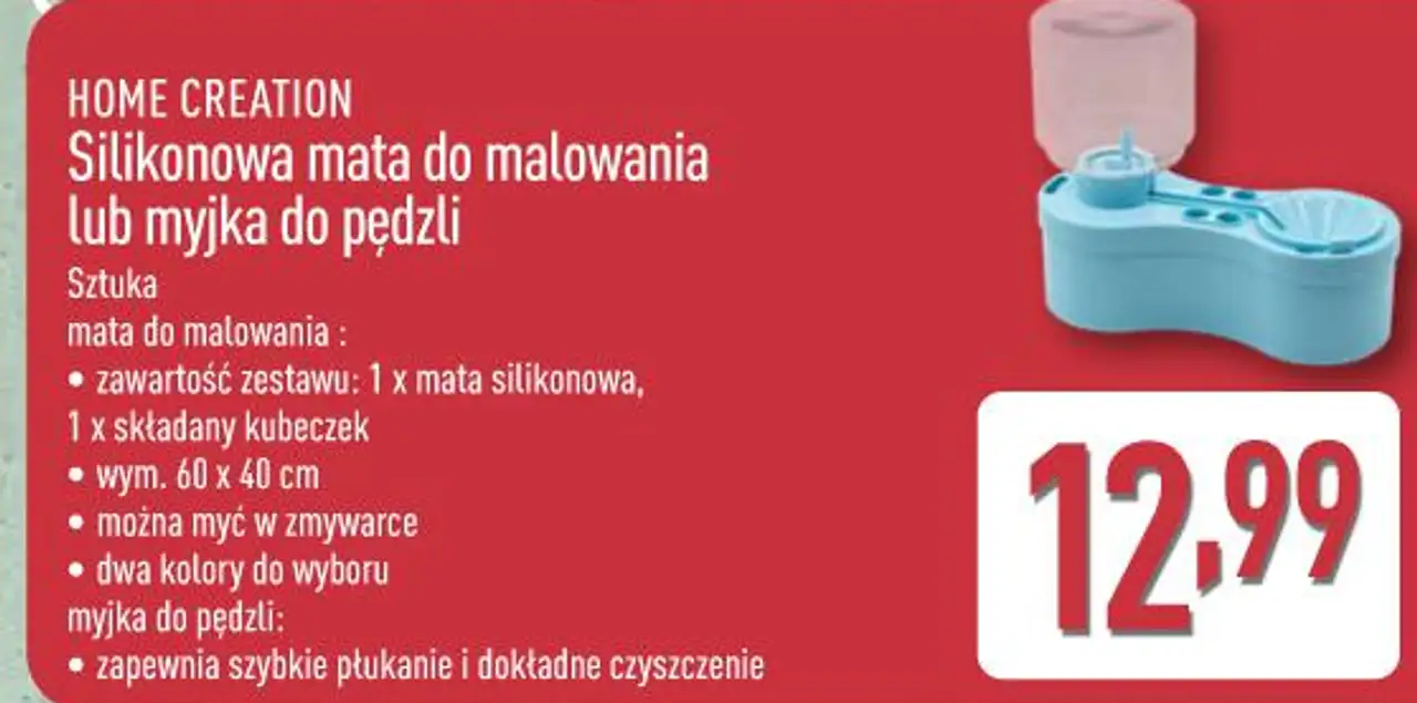 Silikonowa mata do malowania lub myjka do pędzli