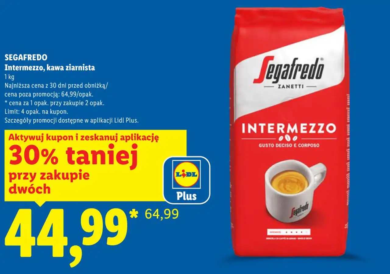 Intermezzo, kawa ziarnista SEGAFREDO 1kg
