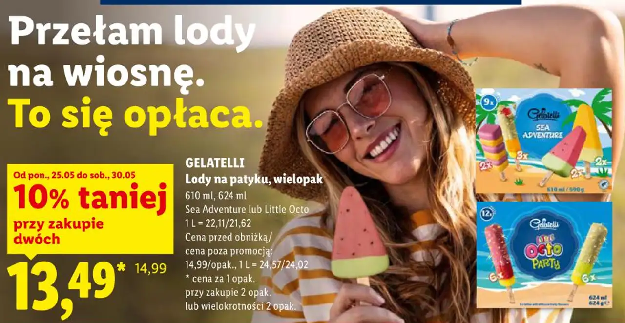 GELATELLI Lody na patyku, wielopak