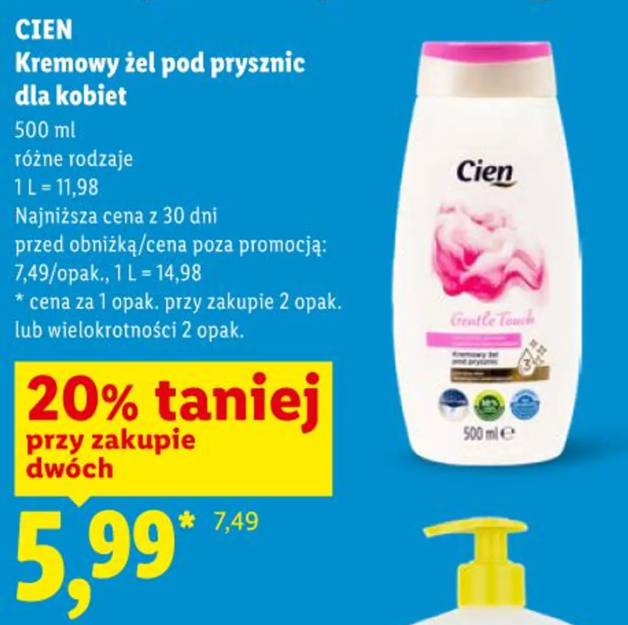 CIEN Kremowy żel pod prysznic dla kobiet
