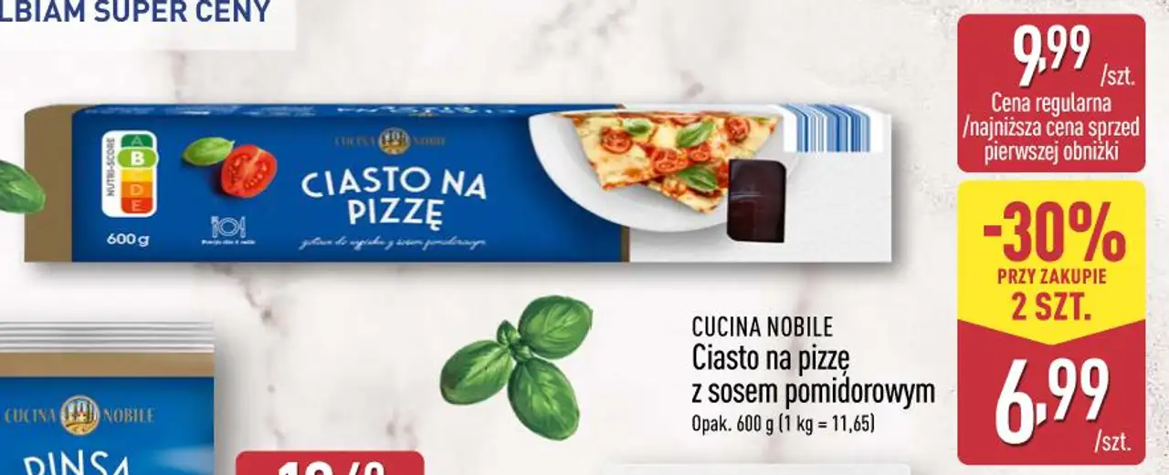 CUCINA NOBILE Ciasto na pizzę z sosem pomidorowym Opak. 600 g
