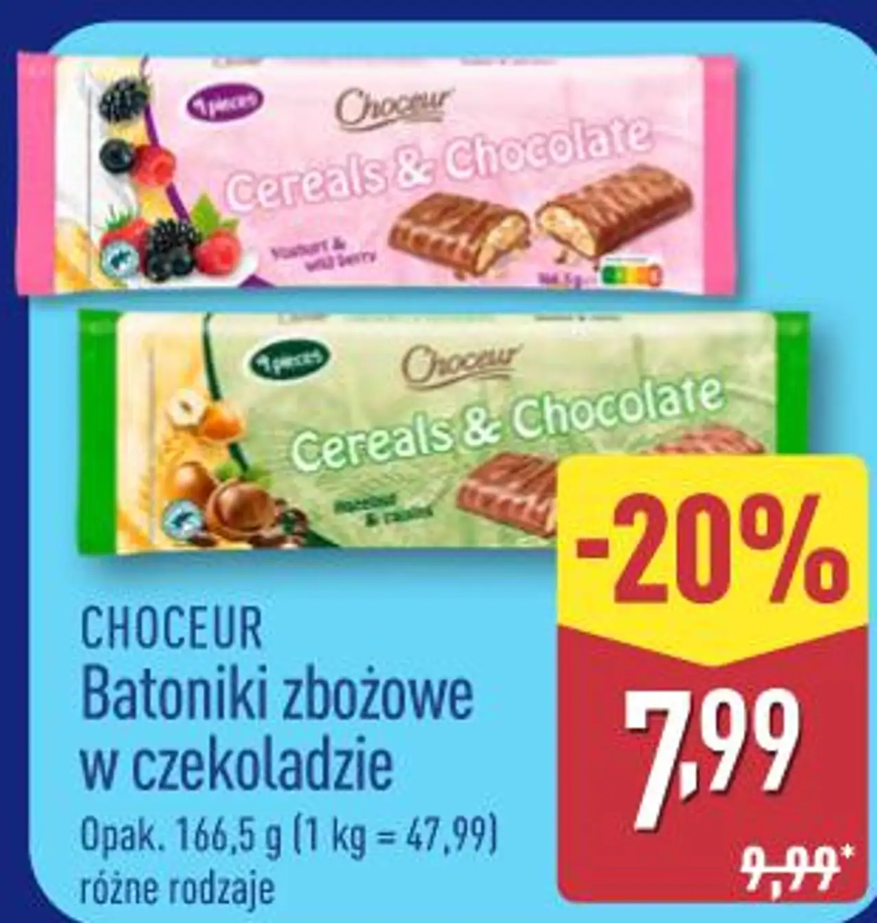 CHOCEUR Batoniki zbożowe w czekoladzie