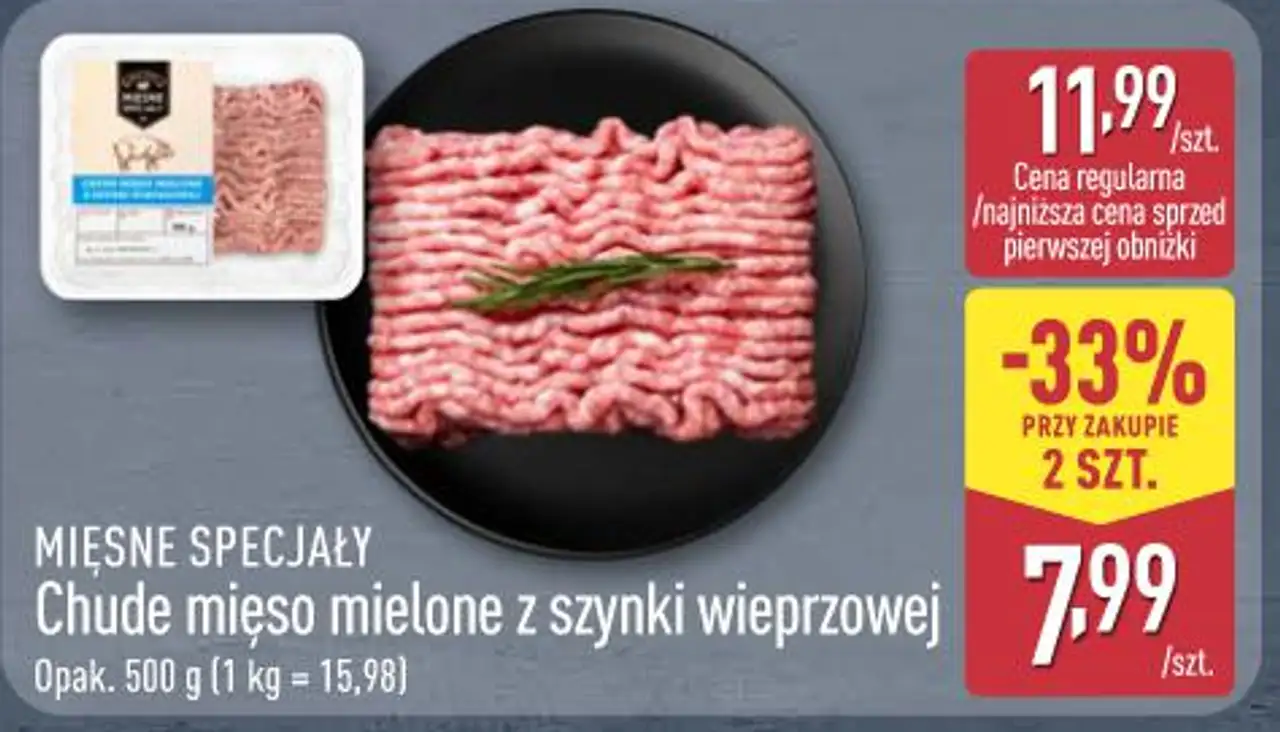 Chude mięso mielone z szynki wieprzowej