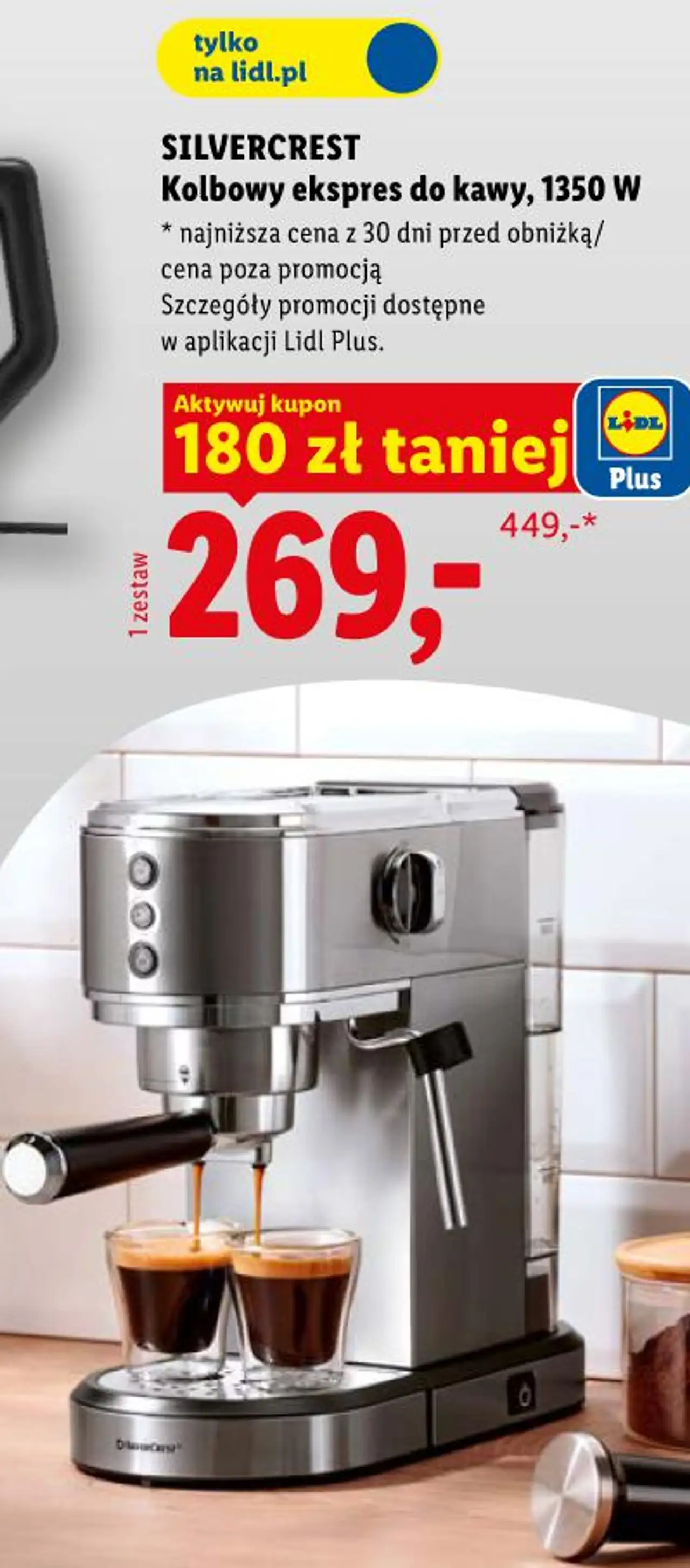 SILVERCREST Kolbowy ekspres do kawy, 1350 W