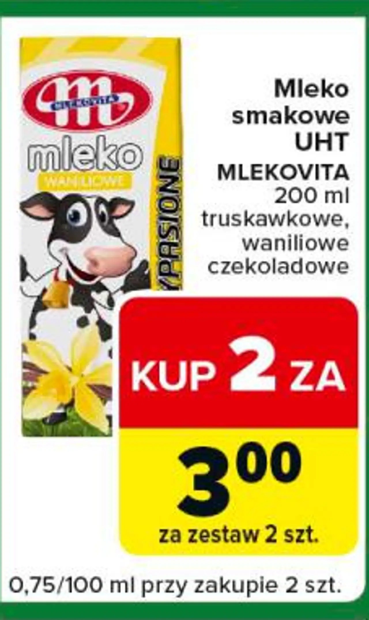 Mleko smakowe UHT MLEKOVITA 200 ml truskawkowe, waniliowe, czekoladowe