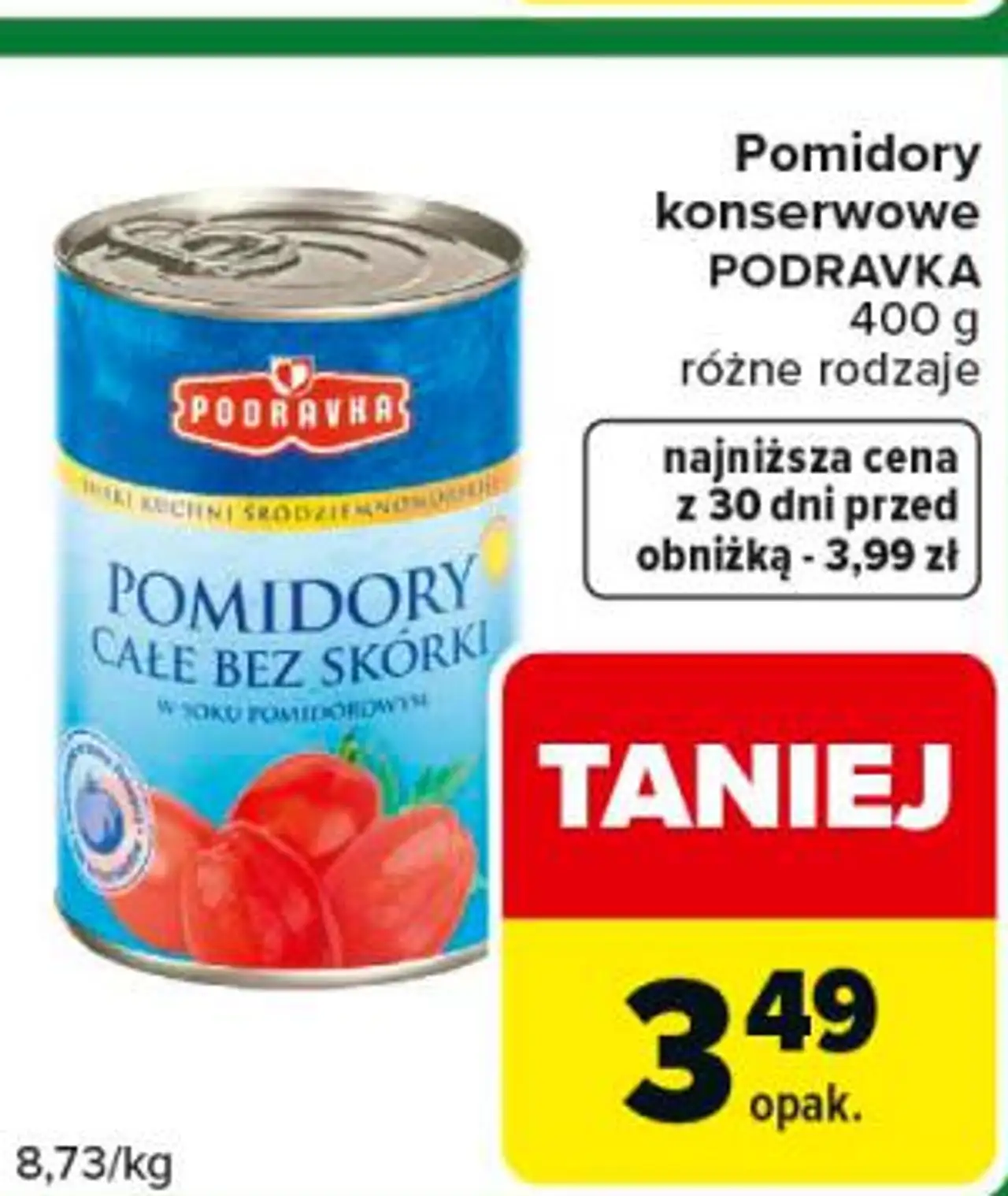 Pomidory konserwowe PODRAVKA 400 g różne rodzaje