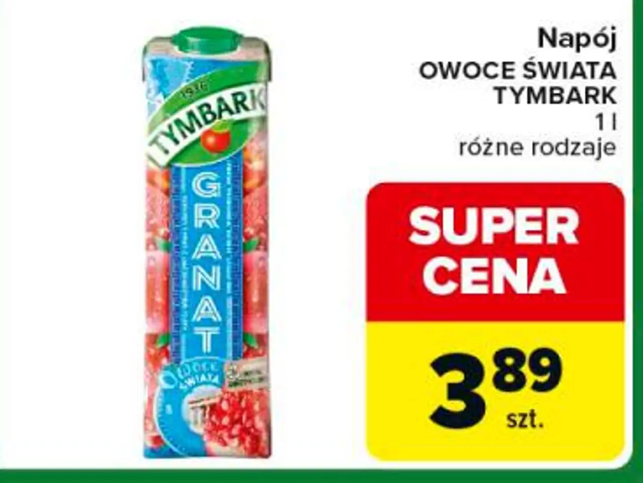 Napój OWOCE ŚWIATA TYMBARK 1 l różne rodzaje