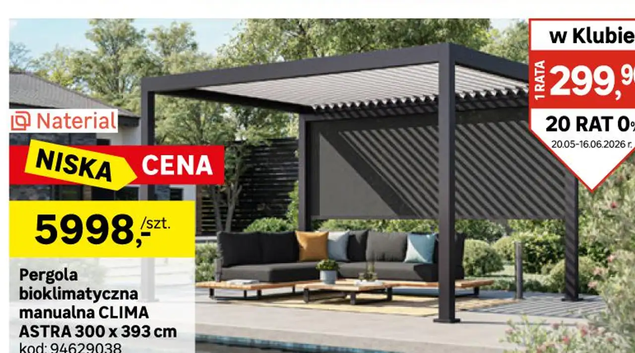 Pergola bioklimatyczna manualna CLIMA ASTRA Naterial