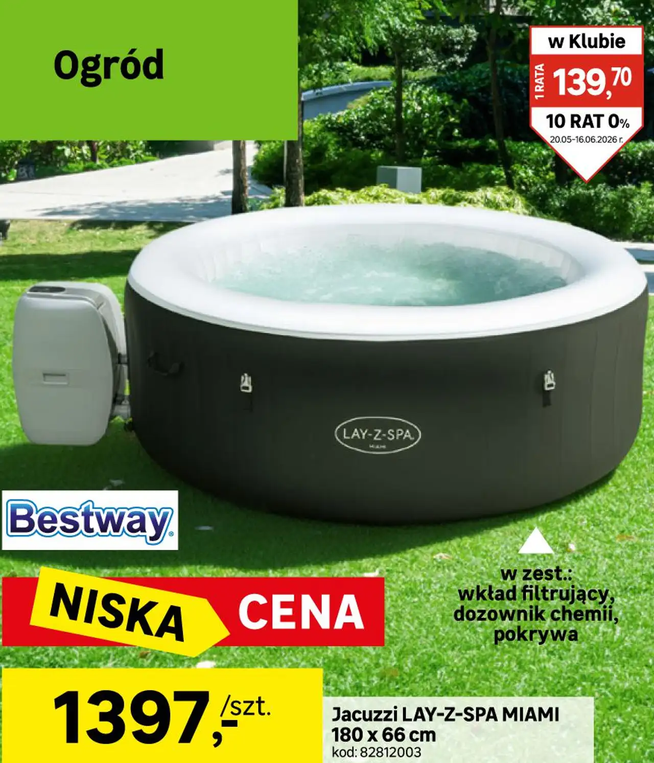 Jacuzzi LAY-Z-SPA MIAMI 180 x 66 cm
