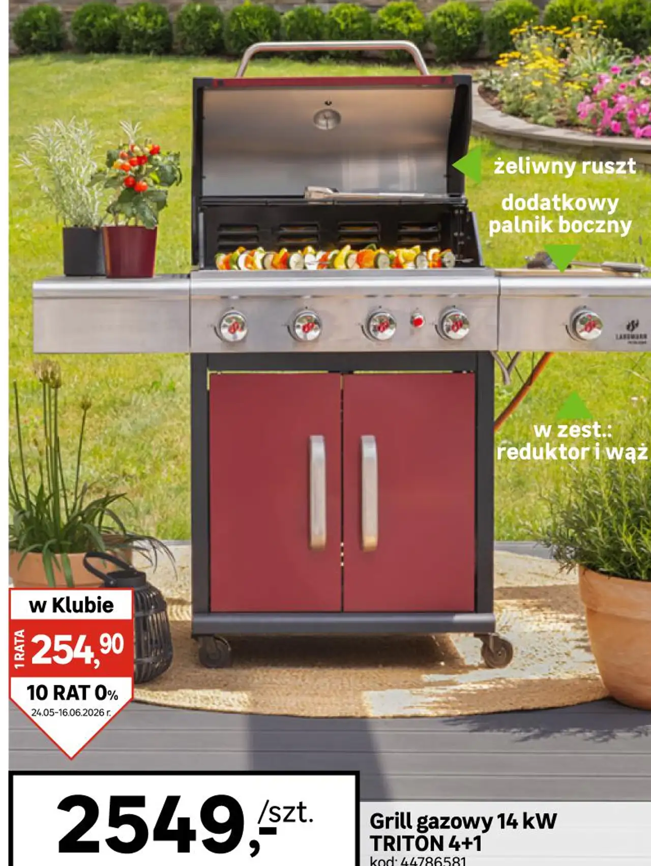 LANDMANN Grill gazowy 14 kW TRITON 4+1